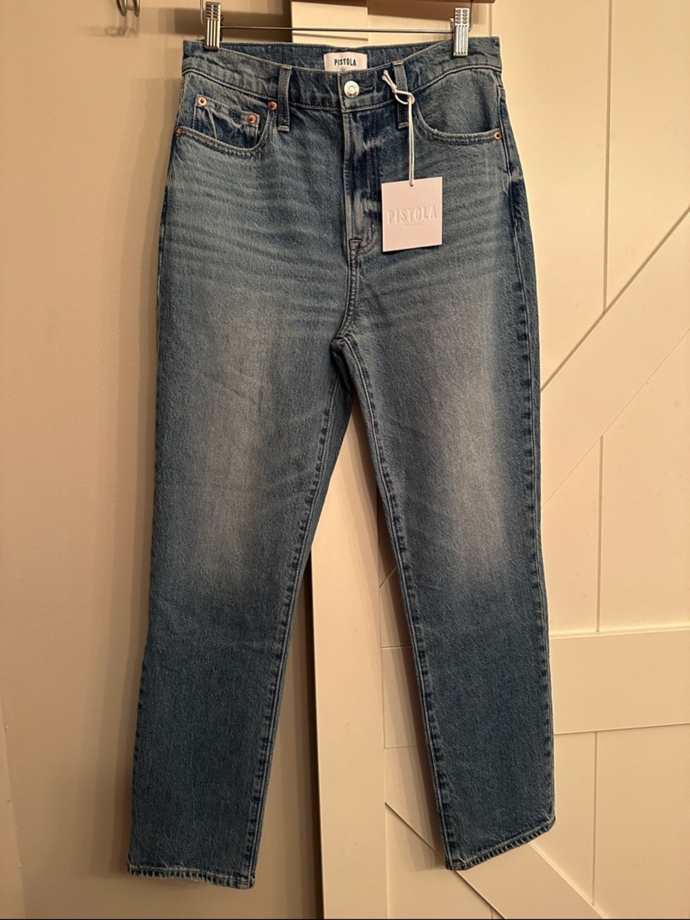pistola Medium Wash High-Rise Straight Jeans - Picture 5 of 5